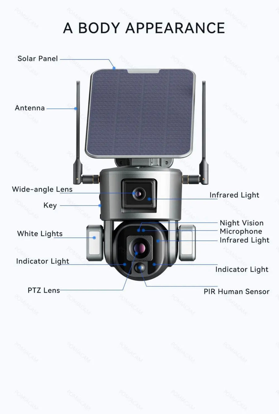 Prism Smart Solar PTZ 10x Optical Zoom Camera - Wi-Fi